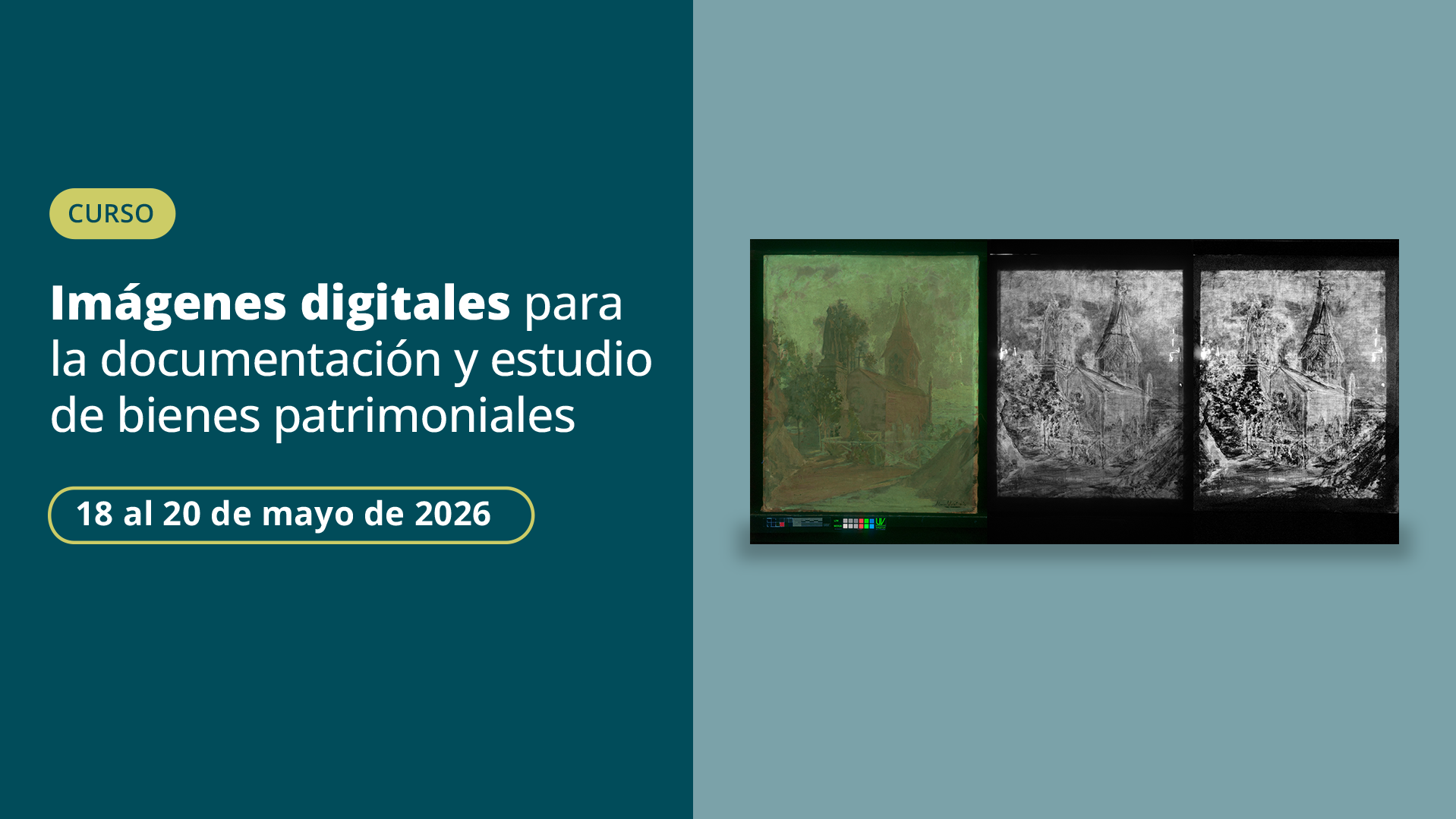 Afiche curso imágenes digitales para la documentación visual y estudios de bienes patrimoniales 