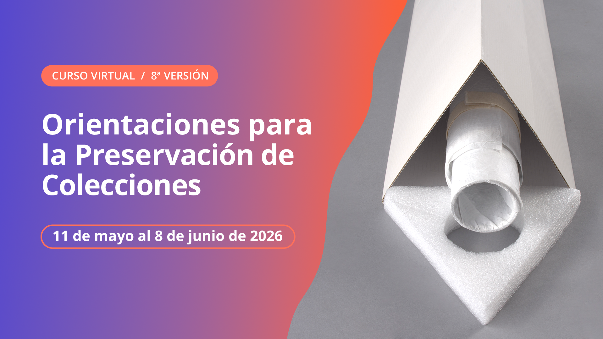 Afiche curso "Orientaciones para la preservación de coleccciones"