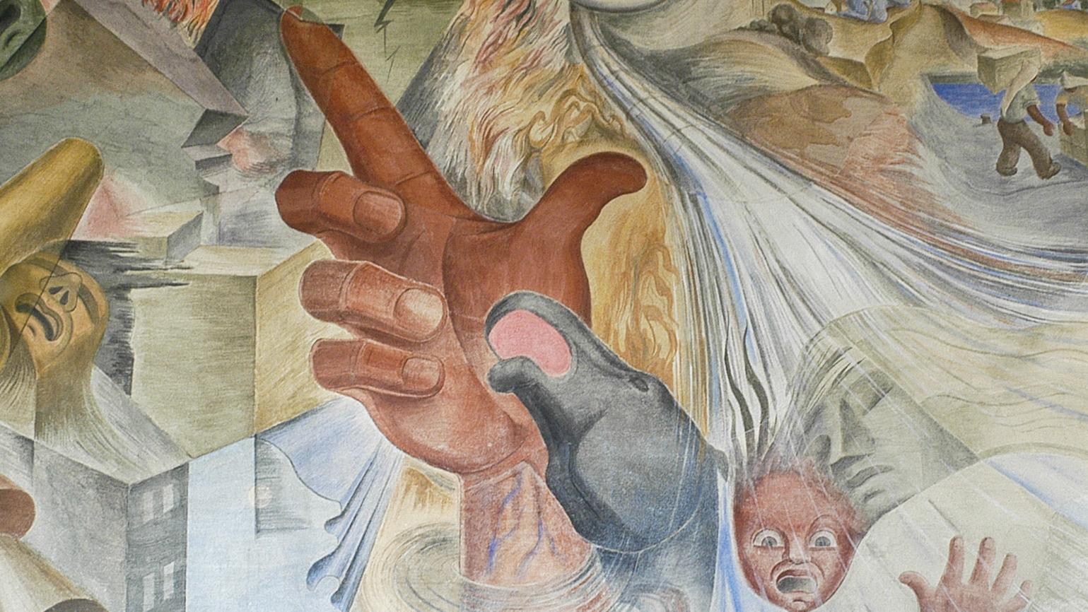 Detalle del mural “Rutas y latidos de Concepción”