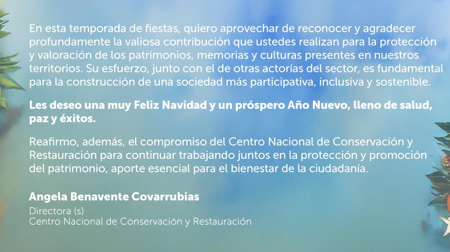 Saludo navideño CNCR (Schliebener, C. 2024. Archivo CNCR).