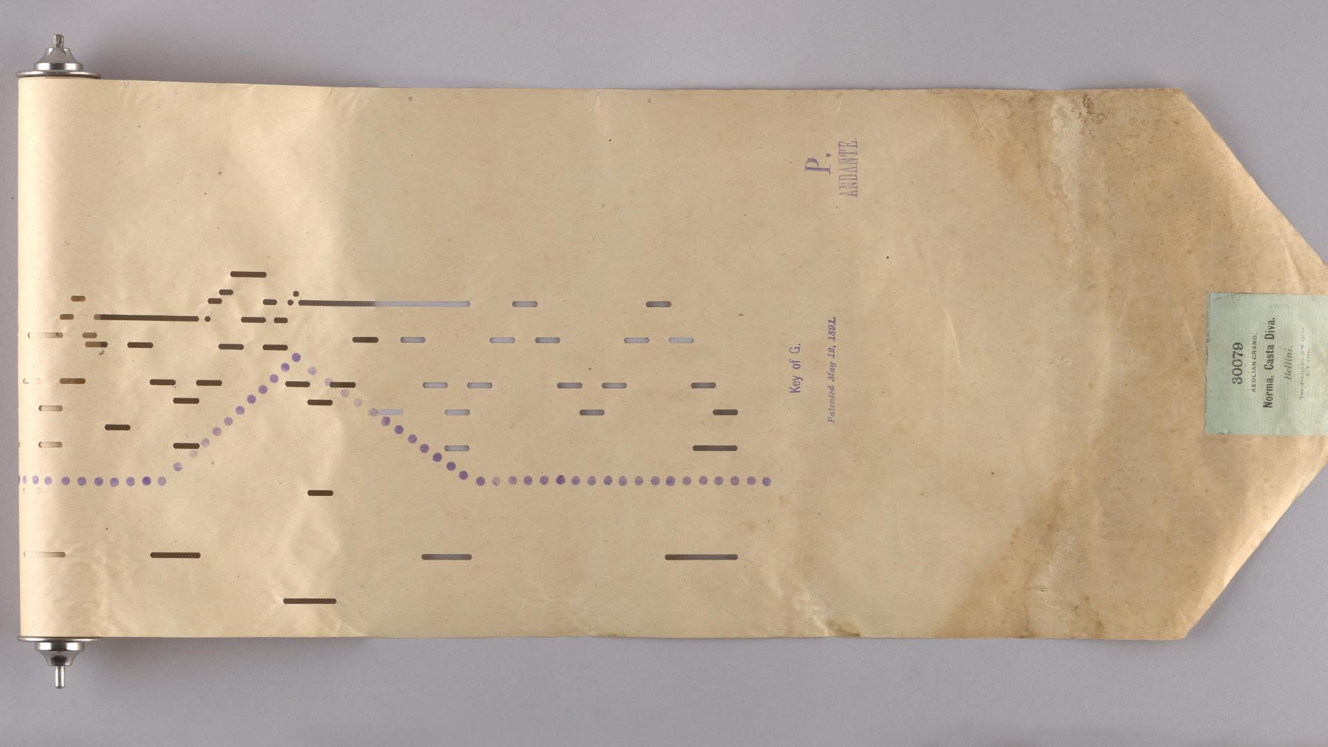 Rollo de pianola extendido