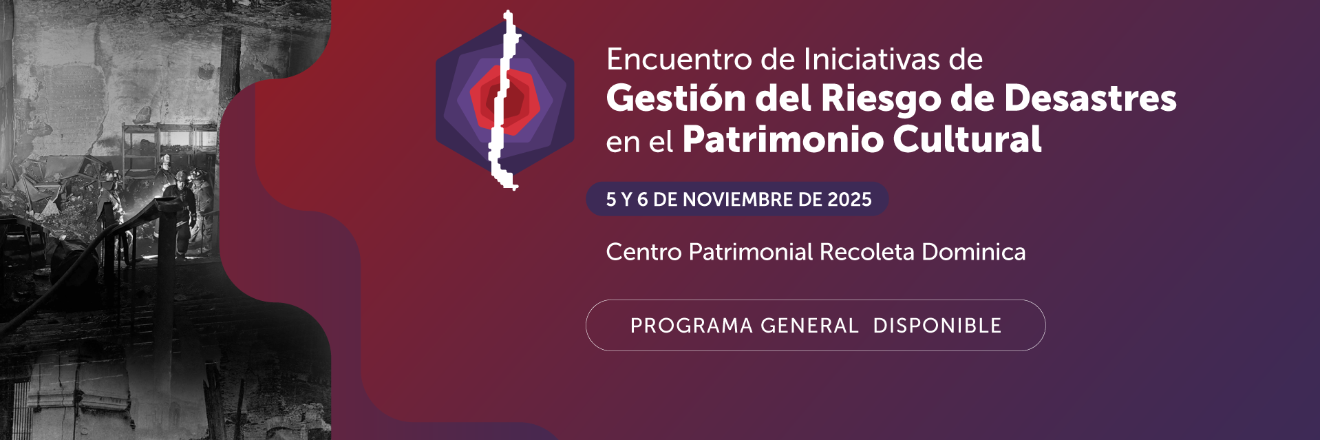 Afiche Primer Encuentro Nacional de Iniciativas de Gestión del Riesgo de Desastres (GRD) en el Patrimonio Cultural