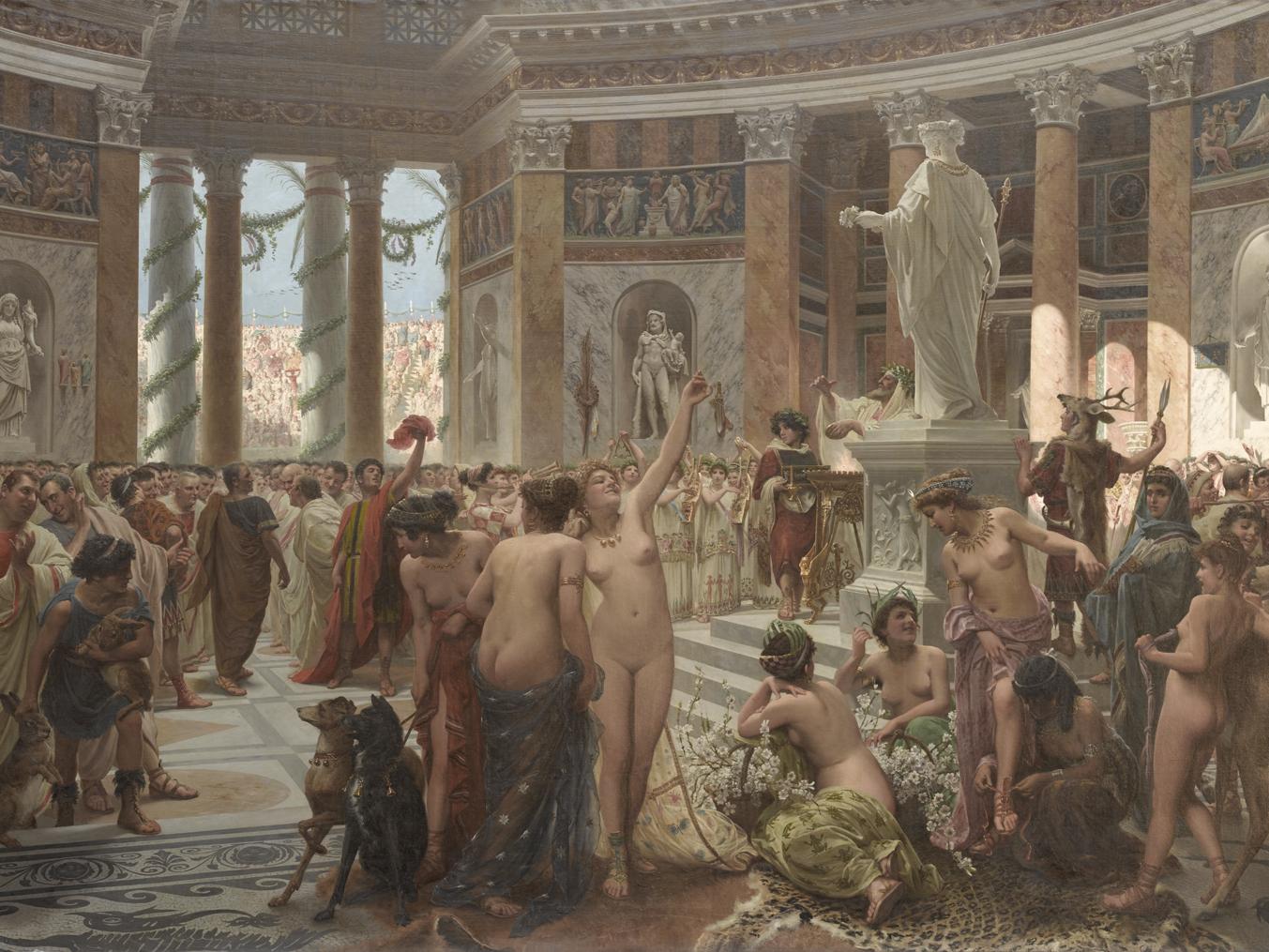 Catón en la fiestas florales de Roma