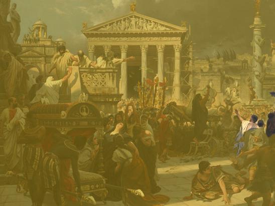 Los funerales de César: segundo plano