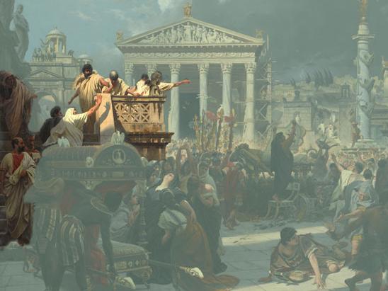 Los funerales de César: tercer plano