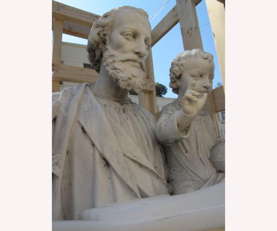 Detalle de la escultura San José Obrero. Archivo CNCR Morales, M. 2016