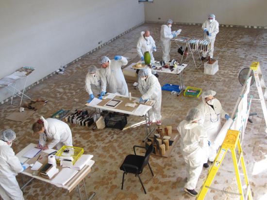 Simulacro de rescate de bienes por emergencias de agua en Museo de Arte y Artesanía de Linares (Rojas, E. 2024. Archivo CNCR).