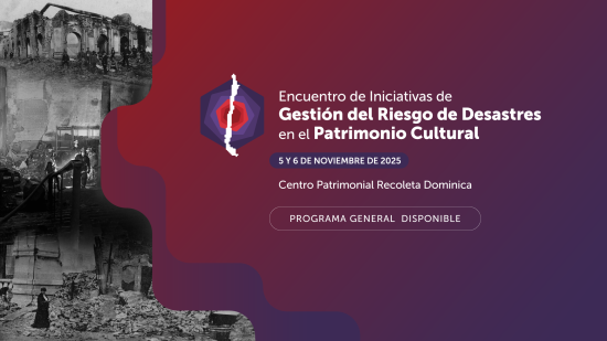 Afiche Primer Encuentro Nacional de Iniciativas de Gestión del Riesgo de Desastres (GRD) en el Patrimonio Cultural