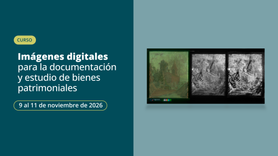 Afiche curso "Imágenes digitales para la documentación visual y estudios de bienes patrimoniales", Región Metropolitana (Schliebener, C., 2026. Archivo CNCR).