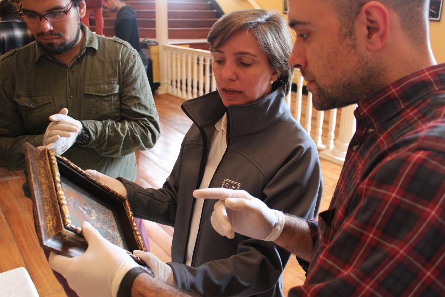 Angela Benavente durante el II Taller Binacional de prevención y control del tráfico ilícito de bienes culturales.