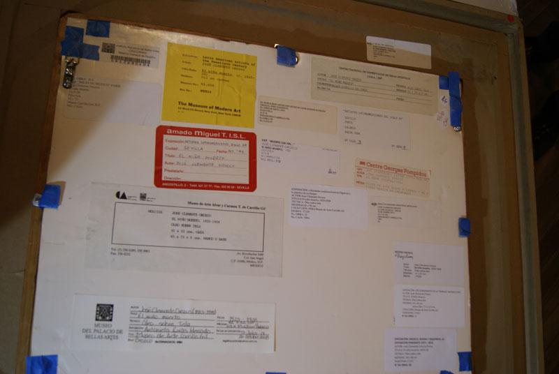 Reverso de la obra &quot; El niño muerto&quot;