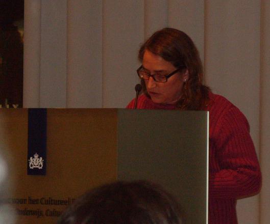 C. Ossa durante su exposición. Pérez, A. 2012, Archivo CNCR