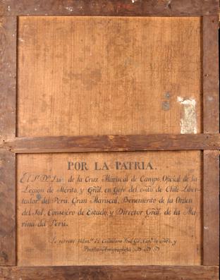 Reverso de la obra MHN