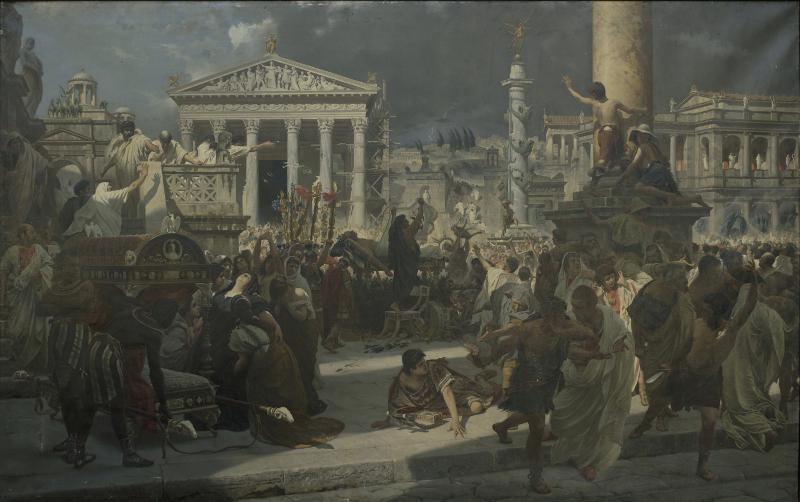 Los funerales de César: anverso inicial