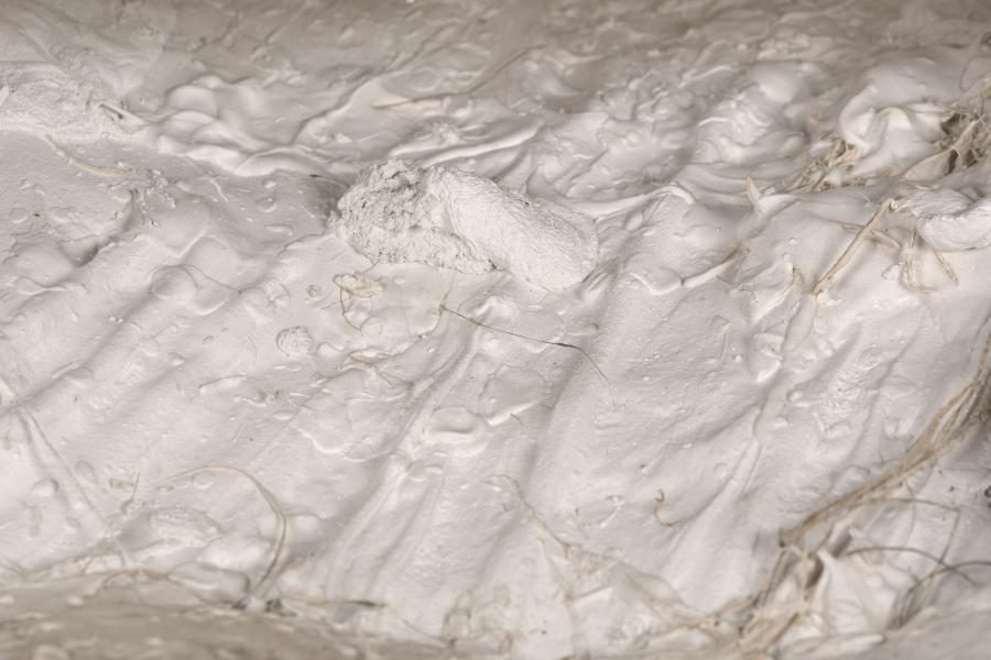 Detalle del vaciado del busto. Posibles marcas de los dedos de la artista al retirar el material sobrante